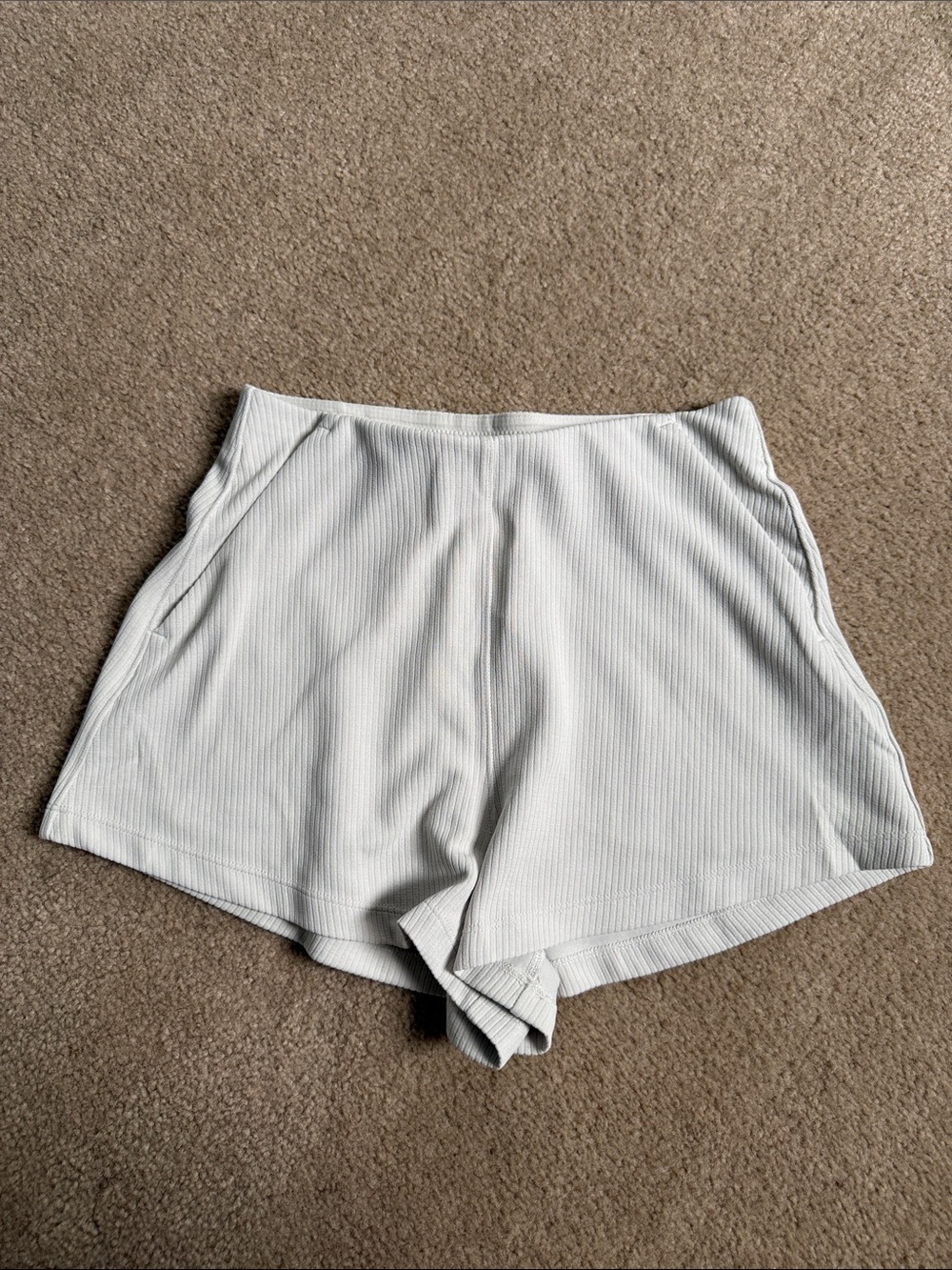lululemon athletica High-Waist Ribbed Cream Shorts